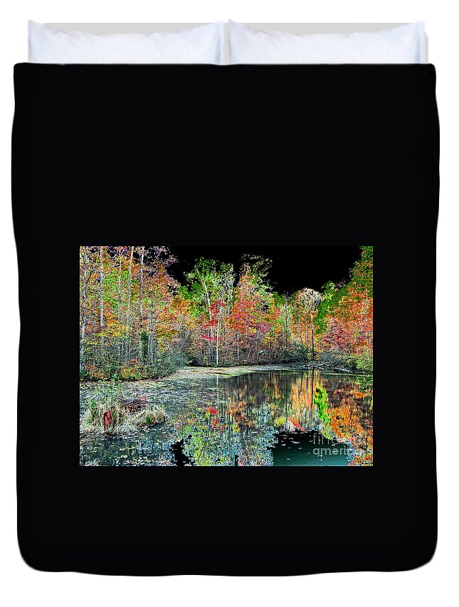 Digital Art Duvet Cover featuring the photograph Reedy Creek In Charlotte by Earl Johnson
