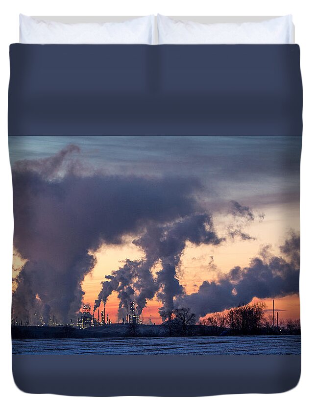 Steam Duvet Cover featuring the photograph Flint Hills Resources Pine Bend Refinery by Patti Deters