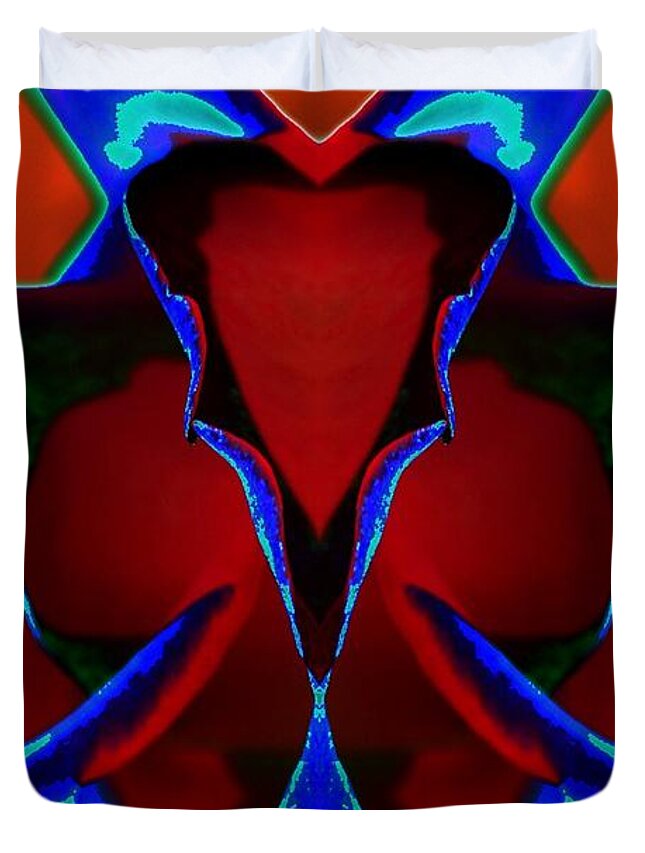 Reflected Beauty Duvet Cover featuring the digital art Reflected Beauty by Lorles Lifestyles