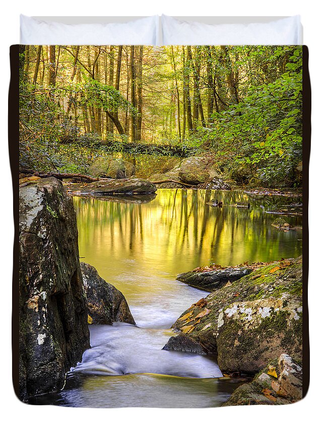 Appalachia Duvet Cover featuring the photograph Reflective Pools by Debra and Dave Vanderlaan