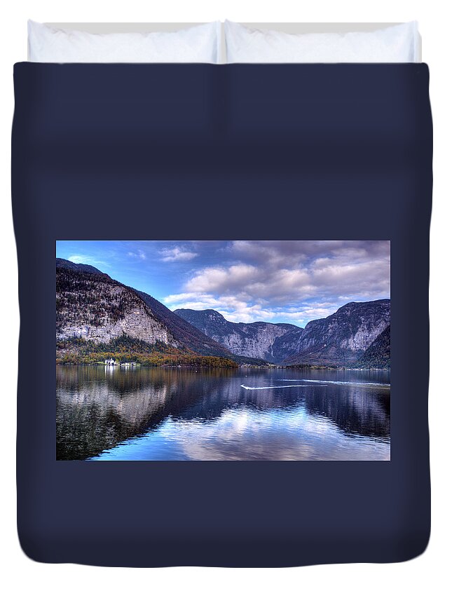 Europe Duvet Cover featuring the photograph Reflectons of Hallstatter See I by Matt Swinden