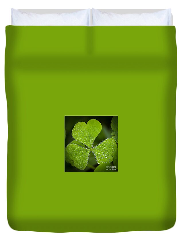 Clover Duvet Cover featuring the photograph Refreshing by Kerri Farley