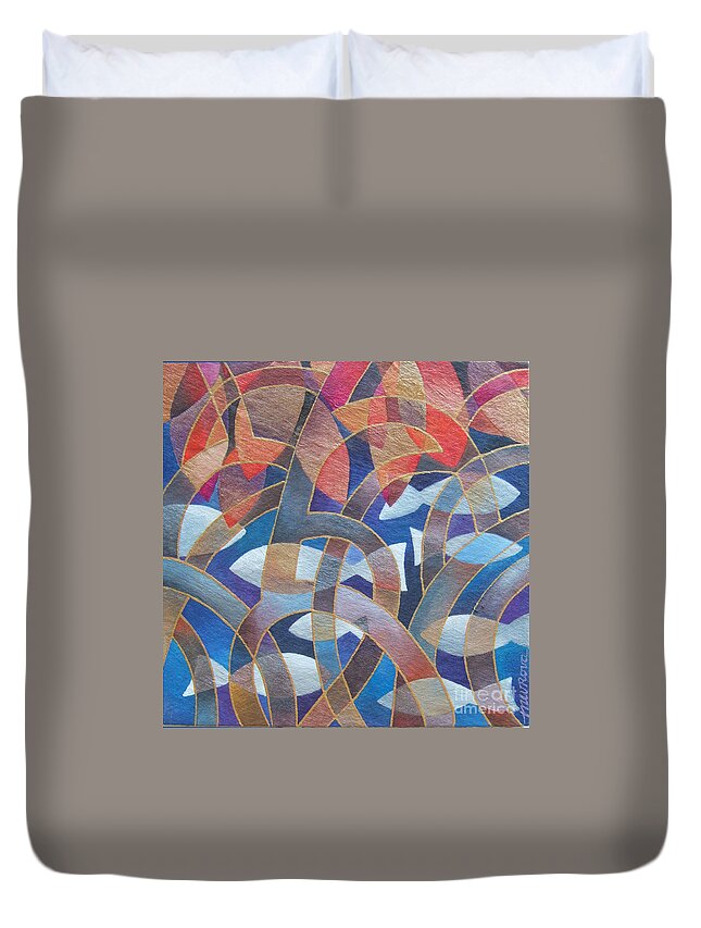 Fiji Islands Duvet Cover featuring the painting Refuge by Maria Rova