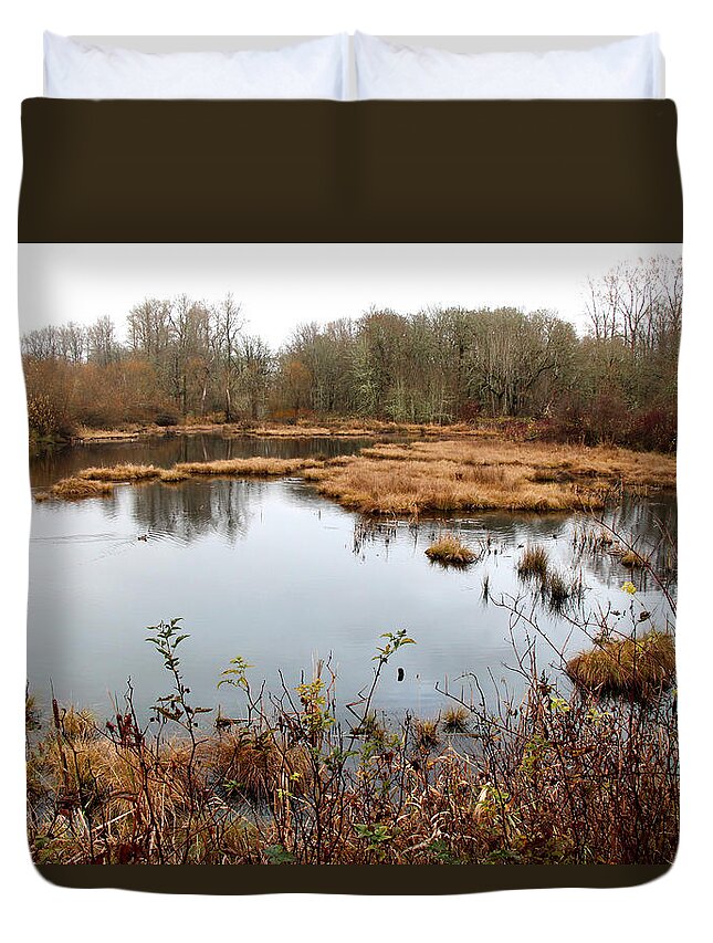 Landscape Duvet Cover featuring the photograph Refuge by Rory Siegel