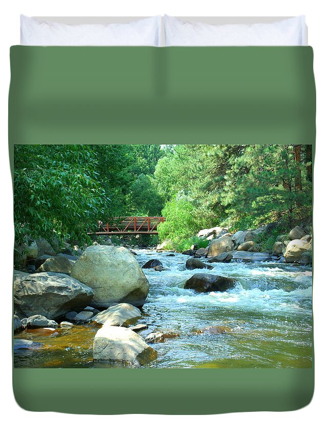 Big Thompson River Duvet Cover featuring the photograph Remembering by Jessica Myscofski