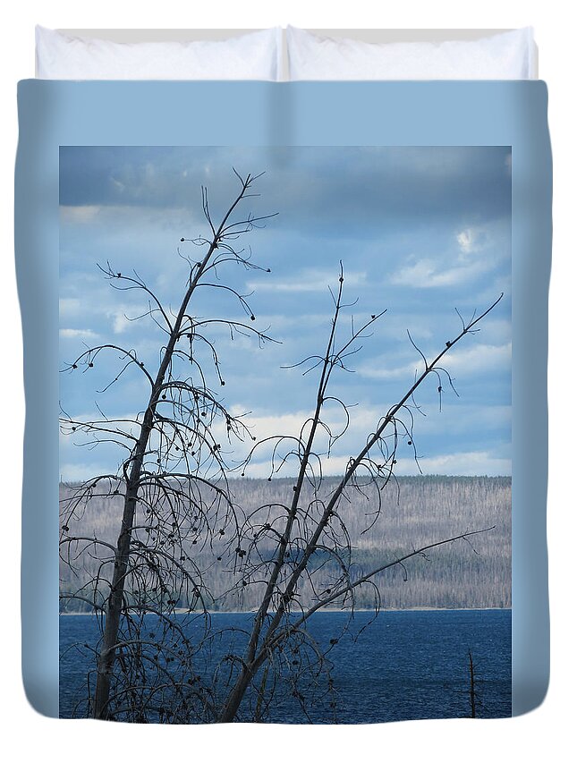 Yellowstone National Park Duvet Cover featuring the photograph Remnants of the Fire by Laurel Powell
