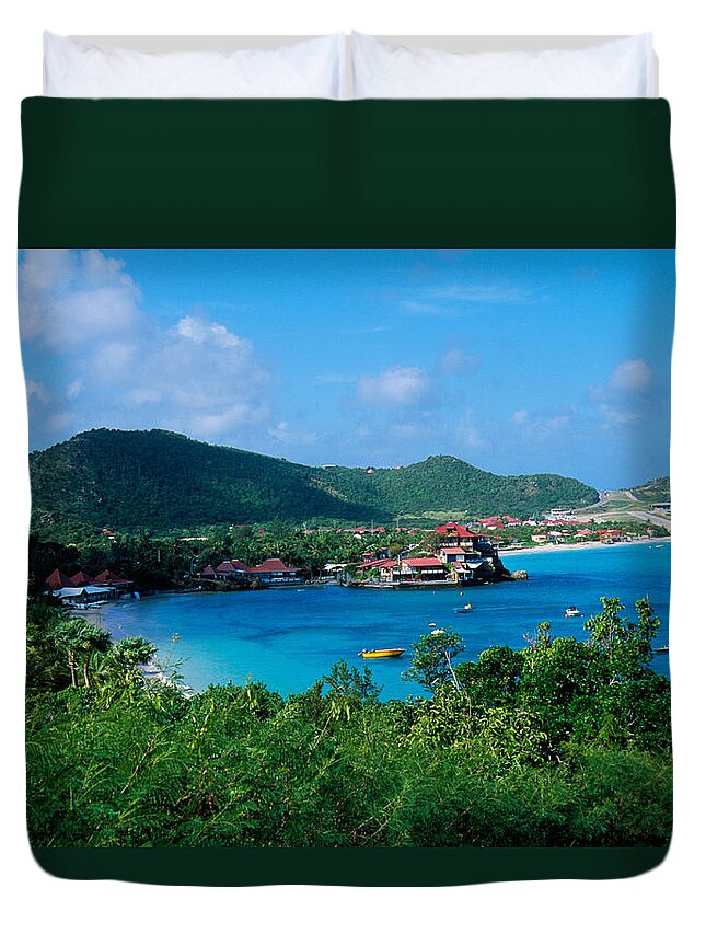 Photography Duvet Cover featuring the photograph Resort Setting, Saint Barth, West by Panoramic Images