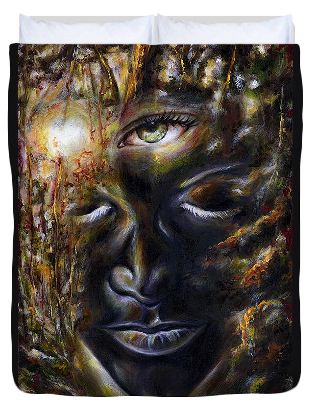 Eye Duvet Cover featuring the painting Revelation by Hiroko Sakai