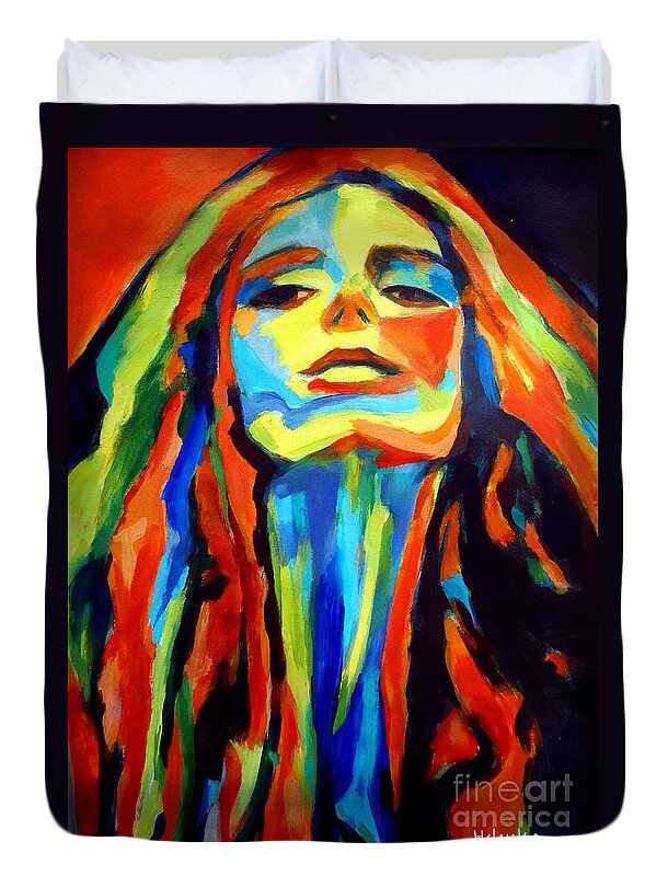 Art Duvet Cover featuring the painting Revelations by Helena Wierzbicki