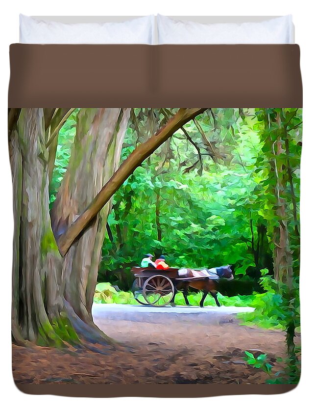 Buggy Duvet Cover featuring the photograph Riding in Style by Norma Brock