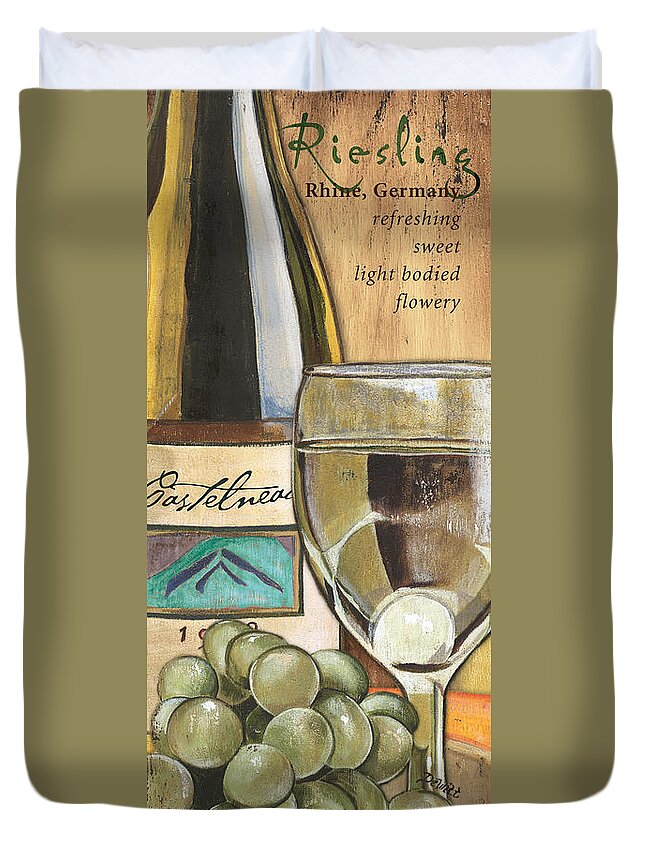Riesling Duvet Cover featuring the painting Riesling by Debbie DeWitt