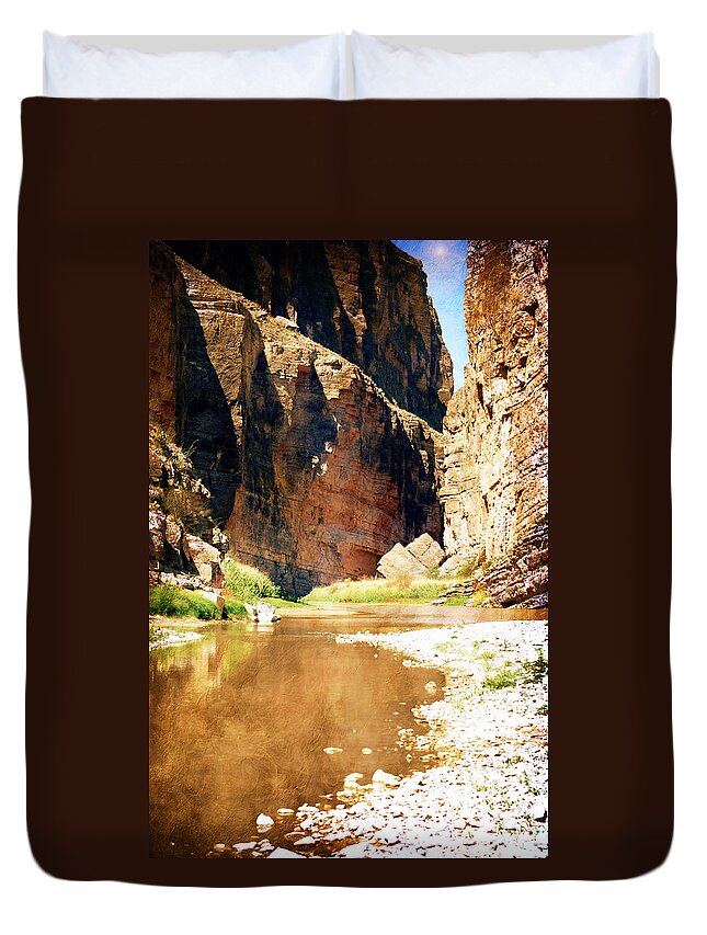 Canyon Duvet Cover featuring the photograph Rio Grande at Santa Elena Canyon by Judy Hall-Folde