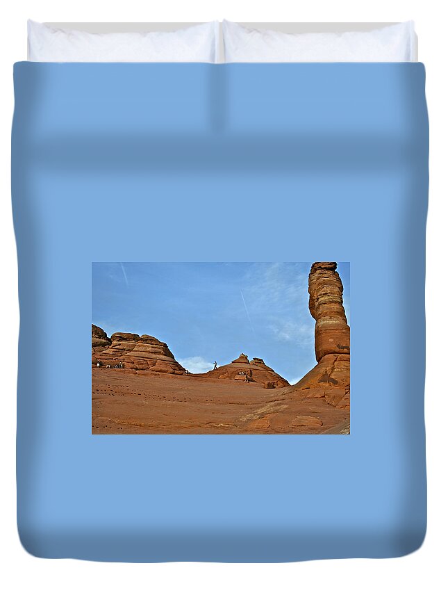 Arches National Park Duvet Cover featuring the photograph ritual in color at Arches National Monument by SC Heffner