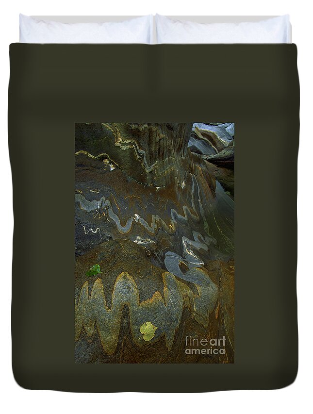 River Rock Intrusions Duvet Cover featuring the photograph River Rock Intrusions by Art Wolfe