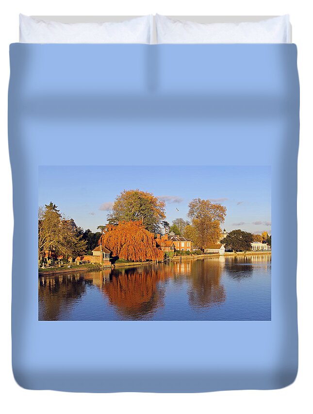 River Thames Duvet Cover featuring the photograph River Thames at Marlow by Tony Murtagh