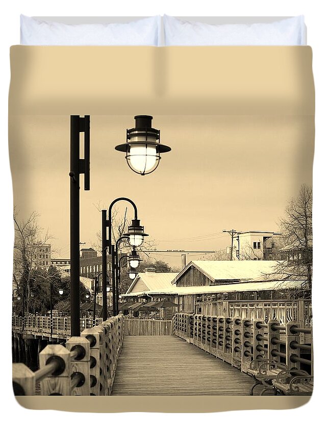 River Duvet Cover featuring the photograph Riverfront by Cynthia Guinn