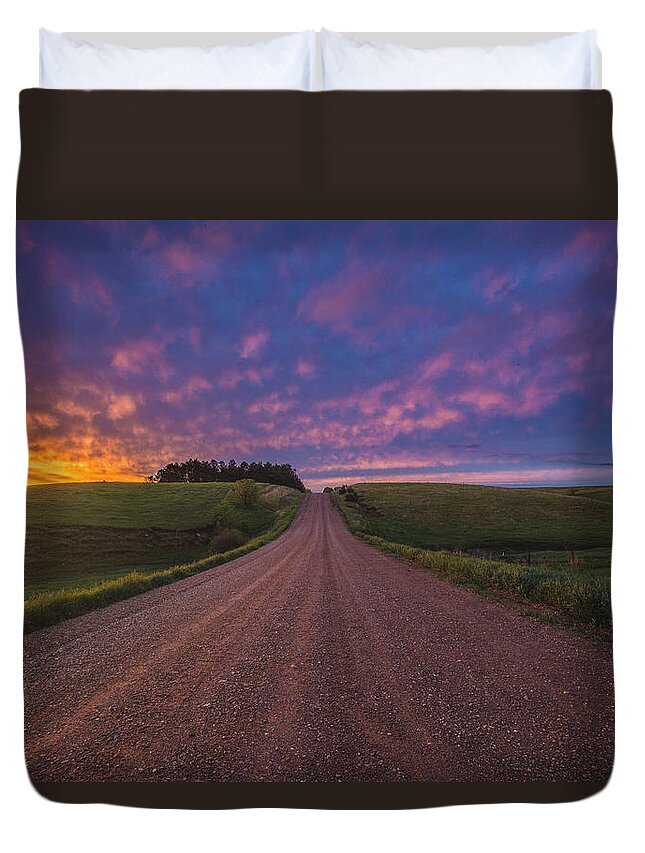 Light Duvet Cover featuring the photograph Road to Nowhere EL by Aaron J Groen