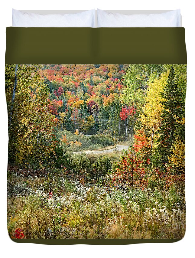 Fall Foliage Duvet Cover featuring the photograph Road to Quill Hill by Brenda Giasson