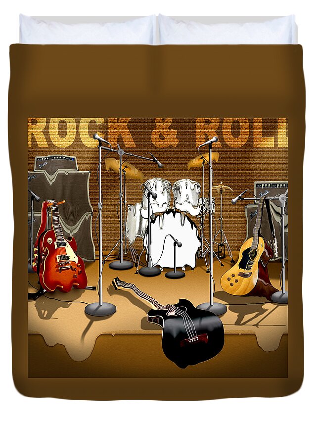 Rock And Roll Duvet Cover featuring the photograph Rock and Roll Meltdown by Mike McGlothlen