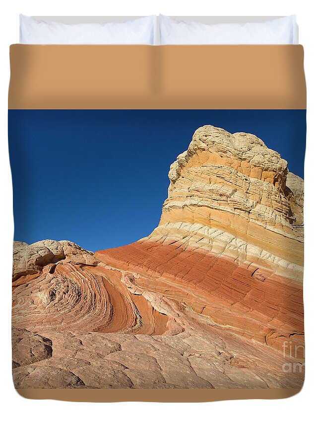 00559280 Duvet Cover featuring the photograph Rock Formation Vermillion Cliffs N M by Yva Momatiuk John Eastcott