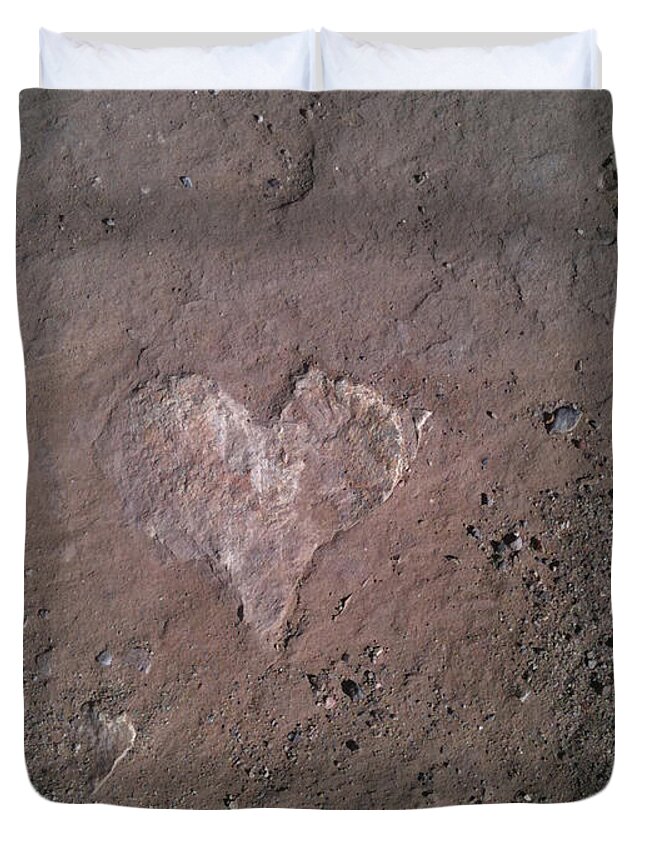 Rock Duvet Cover featuring the photograph Rock Heart by Claudia Goodell