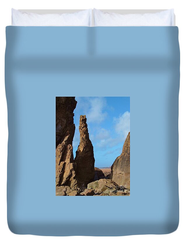 Rock Stack Duvet Cover featuring the photograph Rock Stack by Richard Brookes