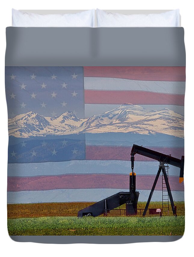 Oil Duvet Cover featuring the photograph Rocky Mountain American Oil by James BO Insogna