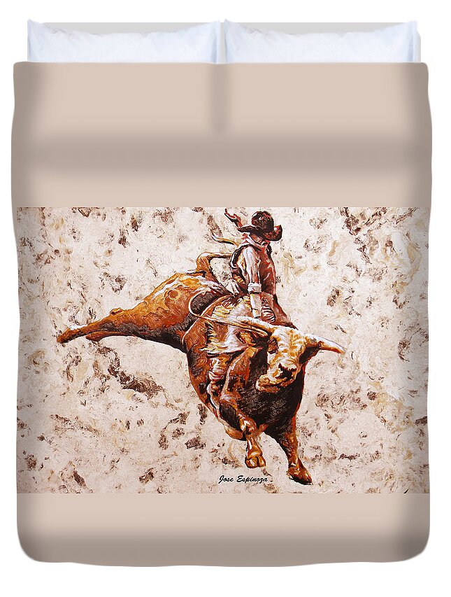 Rodeo Duvet Cover featuring the painting R O D E O' S . K I N G by J U A N - O A X A C A