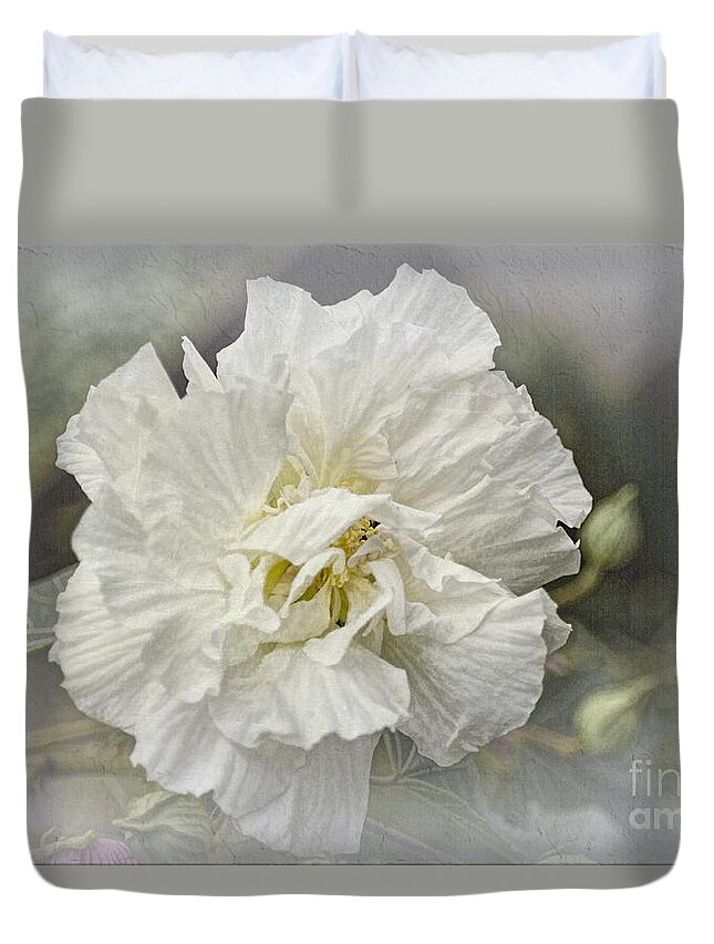 Rose Of Sharon Duvet Cover featuring the photograph Rose of Sharon 4a by Elaine Teague