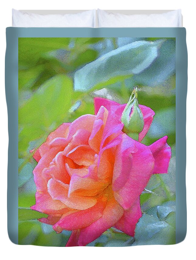 Floral Duvet Cover featuring the photograph Rose 178 by Pamela Cooper