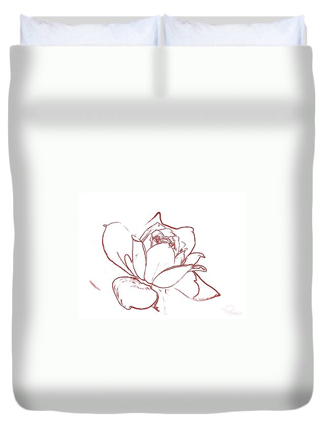 Rose Duvet Cover featuring the digital art Rose 2 by Ludwig Keck