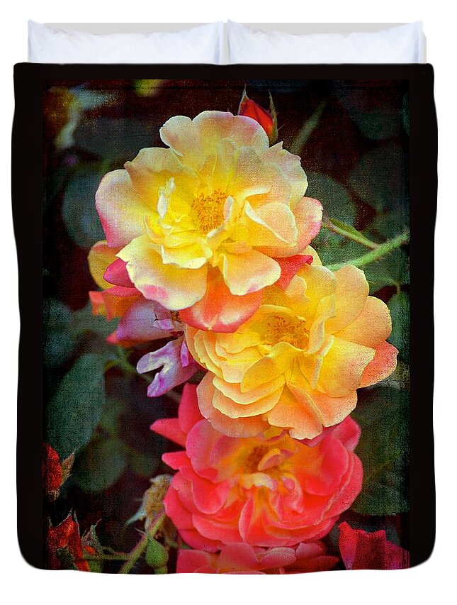 Floral Duvet Cover featuring the photograph Rose 306 by Pamela Cooper