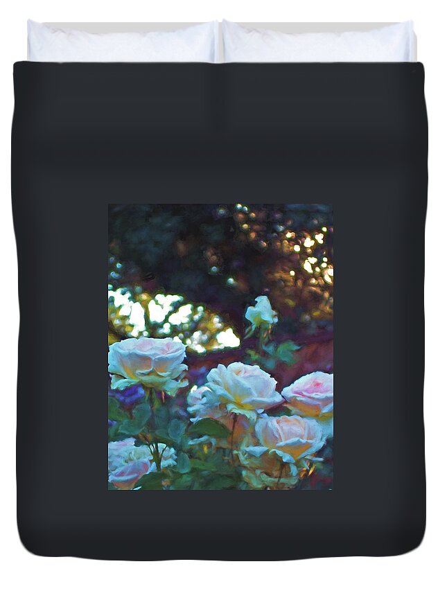 Floral Duvet Cover featuring the photograph Rose 321 by Pamela Cooper