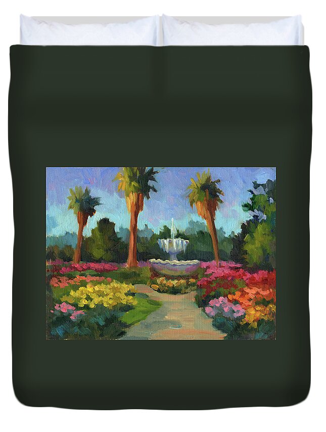 Rose Garden Duvet Cover featuring the painting Rose Garden by Diane McClary