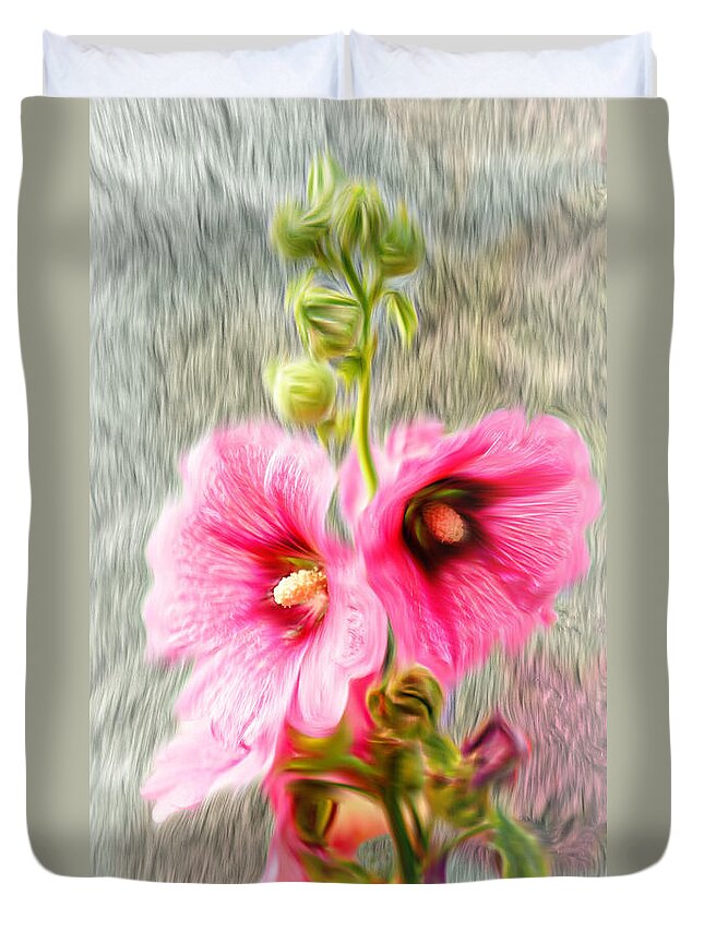 Flower Duvet Cover featuring the photograph Rose of The North abstract. by Ian Gledhill