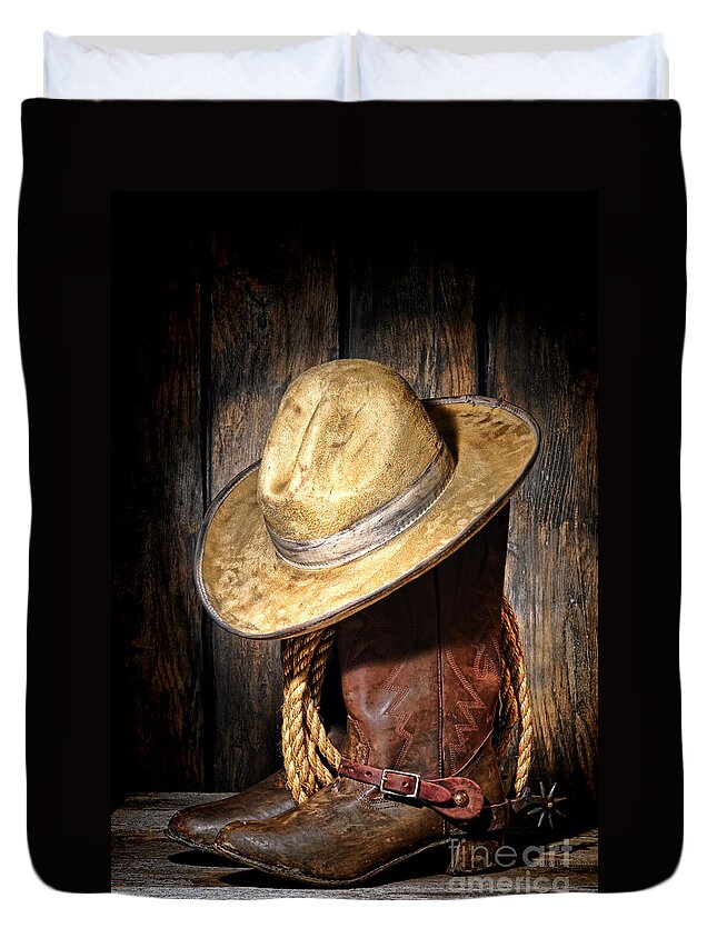 Cowboy Duvet Cover featuring the photograph Rough Rider by Olivier Le Queinec