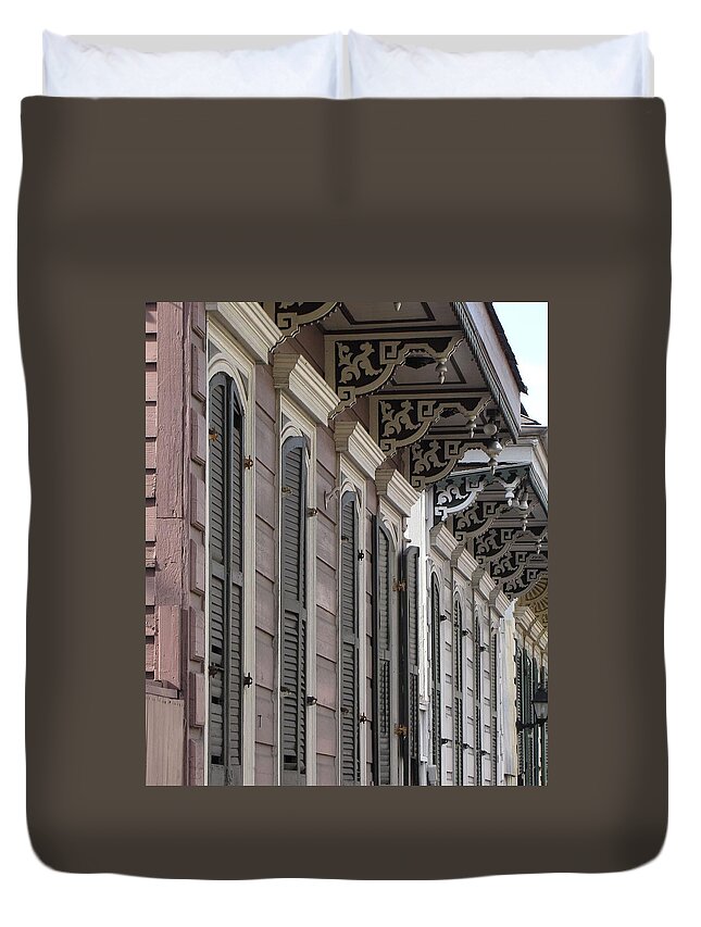 Row Of Houses Duvet Cover featuring the photograph Row of Houses by Beth Vincent
