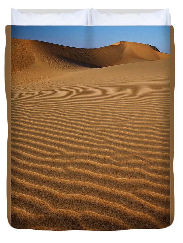 Tranquility Duvet Cover featuring the photograph Rub Al Khali Desert by Achim Thomae