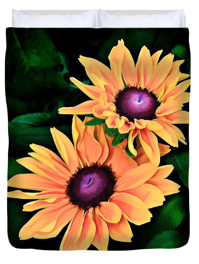 Floral Duvet Cover featuring the photograph Rudbeckia by Marcia Colelli