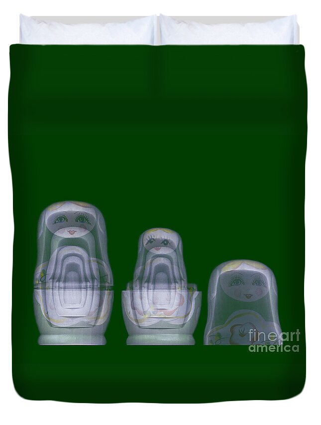 Russian Matryoshka Doll Under X Ray Duvet Cover For Sale By Guy Viner