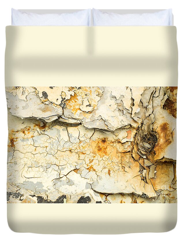 Rust Duvet Cover featuring the photograph Rust and Peeling Paint by Imagery by Charly