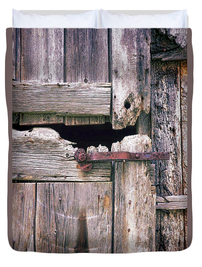 Door Duvet Cover featuring the photograph Rustic Barn Door by Jill Battaglia