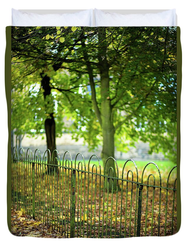 England Duvet Cover featuring the photograph Rusty Fence by Hal Bergman