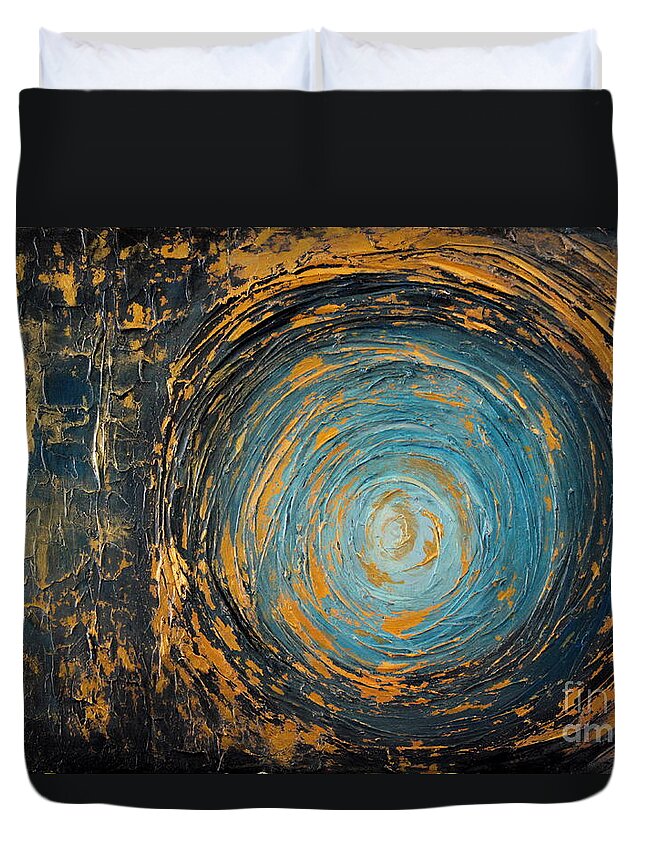 Feather Painting Duvet Cover featuring the painting Rusty by Preethi Mathialagan