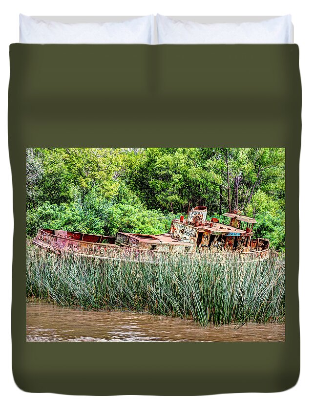 Photograph Duvet Cover featuring the photograph Rusty Ship by Richard Gehlbach