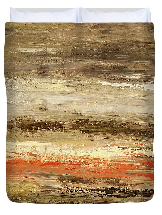 Abstract Duvet Cover featuring the painting Rusty by Tamara Nelson