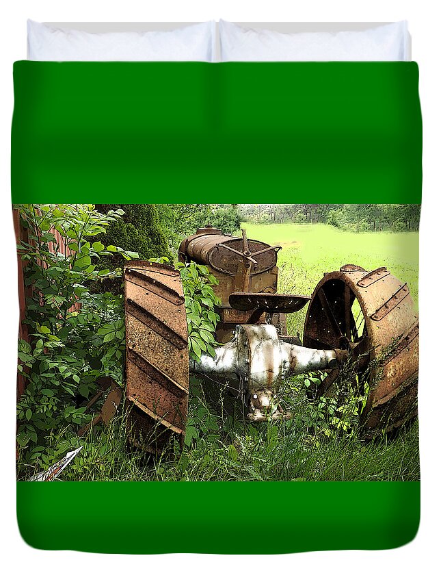 Rust Duvet Cover featuring the photograph Rusty Tractor 1 by Joyce Wasser