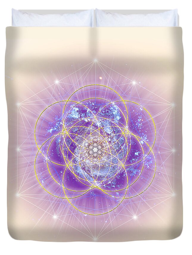 Endre Duvet Cover featuring the digital art Sacred Geometry 140 by Endre Balogh