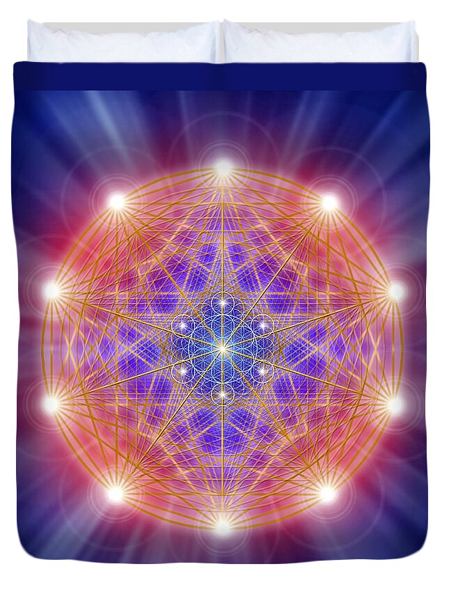 Endre Duvet Cover featuring the digital art Sacred Geometry 168 by Endre Balogh