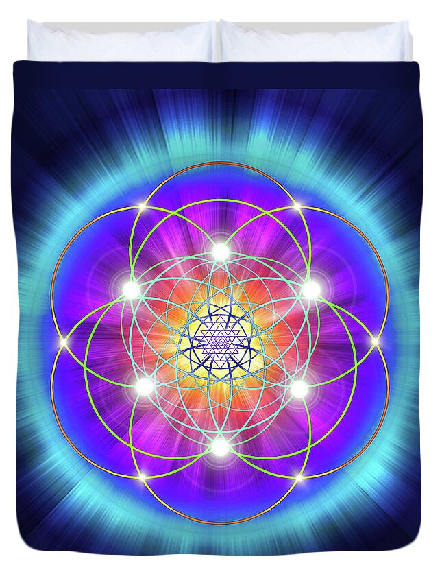 Endre Duvet Cover featuring the digital art Sacred Geometry 25 by Endre Balogh
